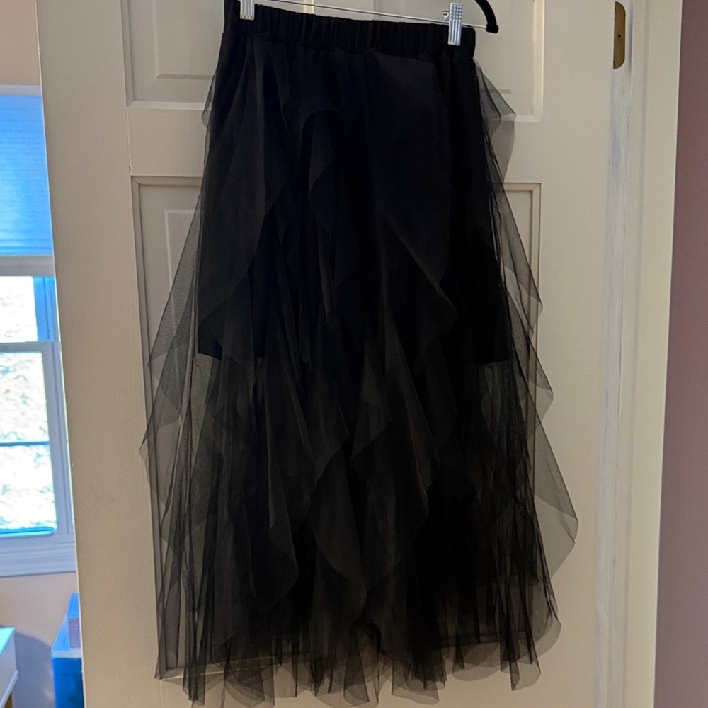 Elegant Black Tulle Skirt